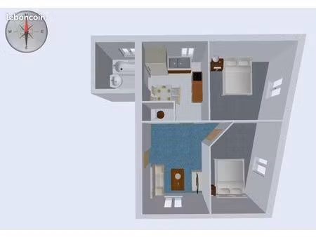 appartement 3 pièces 47m2 à osthouse  près d'erstein