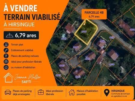 terrain plat de construction à hirsingue / libre de tout constructeur