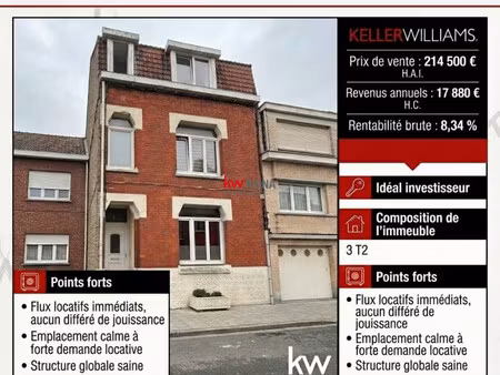 immeuble de rapport – rentabilité 8 34 % – coudekerque-branche