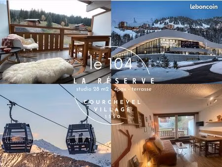 studio terrasse sud la reserve courchevel village