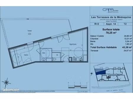 appartement 43 m² talence