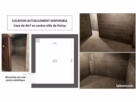 a louer - espace de stockage – cave sécurisée de 9m² - accès facile 24h/24 – poissy centre