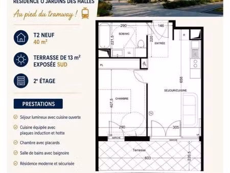 t2 neuf 40m2 st jean de vedas 