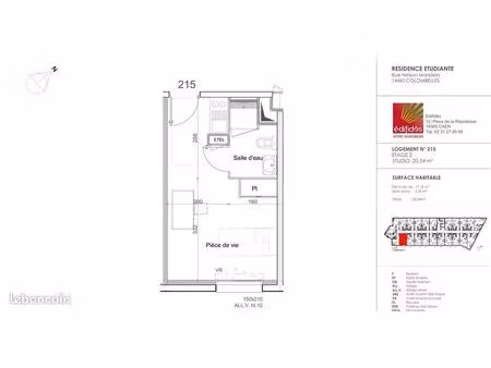studio 1 pièce 21 m²