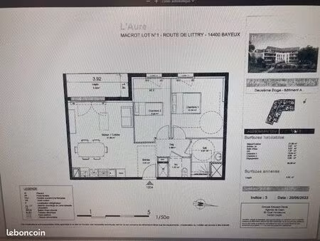 appartement 3 pièces 58 m²