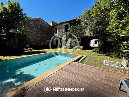 lansargues — maison de village 1870 — 170 m2 — grange 220 m2 de plancher — permis validé —