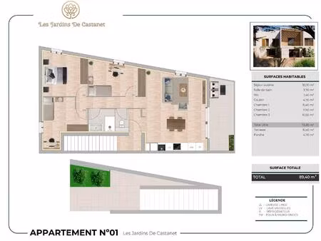 appartement neuf t4 avec terrasse et 2 places de parking