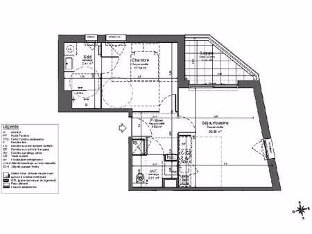 location appartement 2 pièces 45m² croix 59170