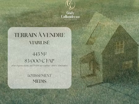 vente terrain 443 m² à médis (17600)  83 000 €