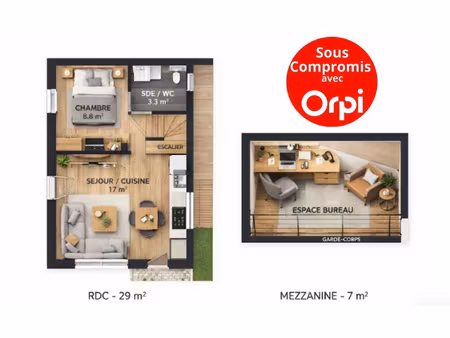 vente appartement 2 pièces 36.4 m² à grézieu-la-varenne (69290)  110 000 €