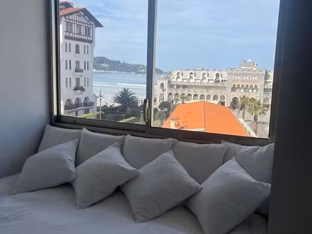 studio vue mer frontale • terrasse • bail mobilité • hendaye