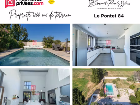 le pontet 84130: villa avec piscine 4 chambres 240 m2  1200m2 de terrain