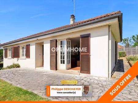 maison plain pieds élevée sur sous sol de 94 m² - 3 chambres - 5 pièces - garage - terrain