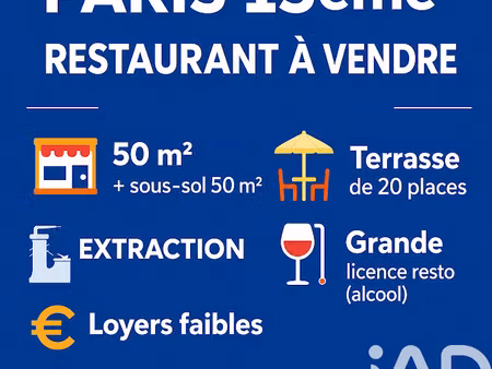 vente locaux professionnels 0 pièces 100 m² à paris 15ème (75015)  115 000 €