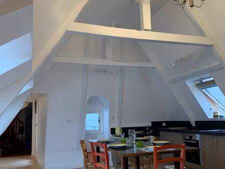 exceptionnel t3 duplex terrasse meublé - quimper cathedrale