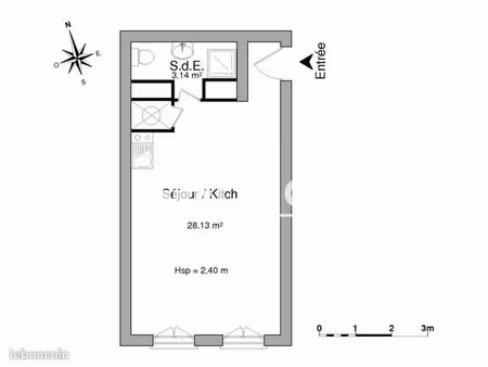 studio 1 pièce 31 m²