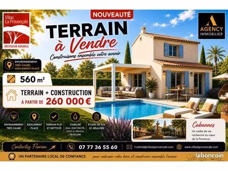 terrain 560 m² cabannes