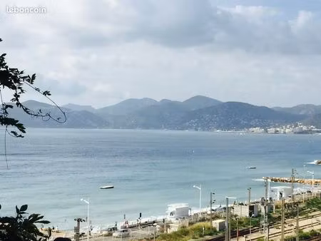 vue mer 2p meublé cannes  20m plage  piscines  parking. rendement 10 à 12%. idéal saisonni