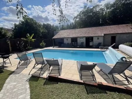maison longère 4p 135m² + piscine 12x7 + dépendance