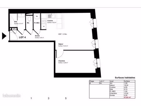 t2 47 65 m² – appartement – investissement denormandie