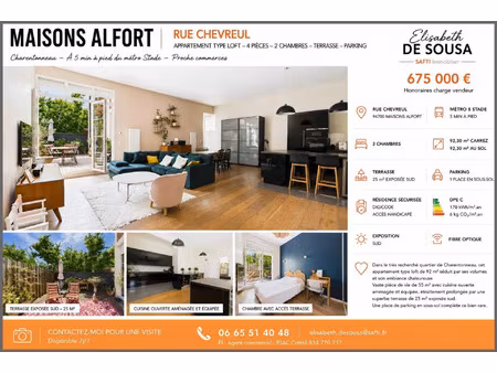 vente appartement 4 pièces 92 m² maisons-alfort (94700)