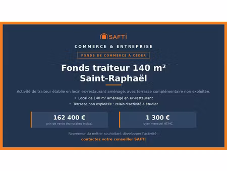 vente commerce 2 pièces 170 m² saint-raphaël (83700)
