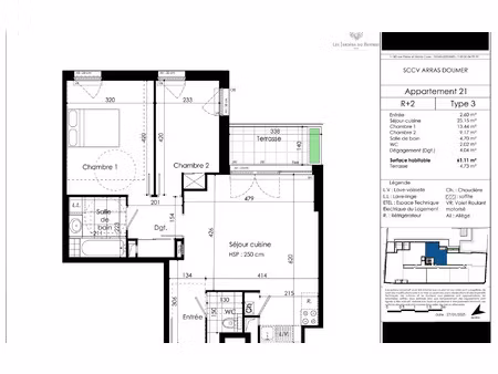 appartement arras m² t-3 à vendre  309 000 €