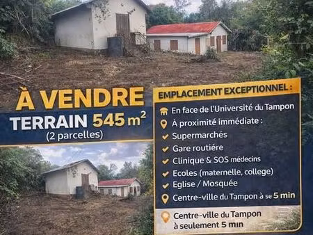 terrain viabilisé 545 m² avec fort potentiel – le tampon – 229 000