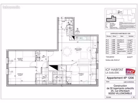 appartement 4 pièces 85 m²