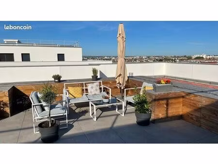 t3 65 m² + terrasse 58 m² – dernier étage – parking – bezons centre - vente directe propri
