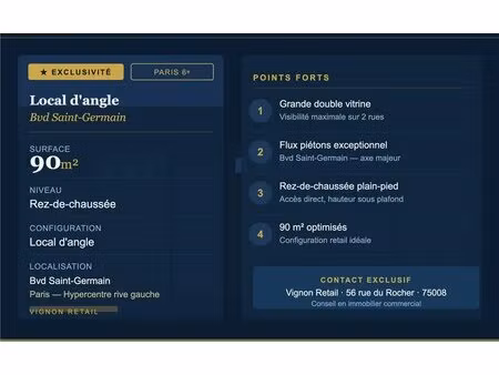 location commerce paris 75007 90m²