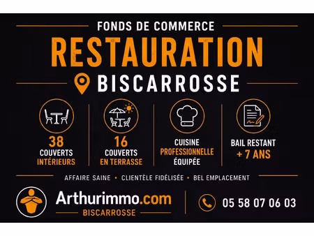 vente fonds de commerce 1 pièces 75 m2 à biscarrosse