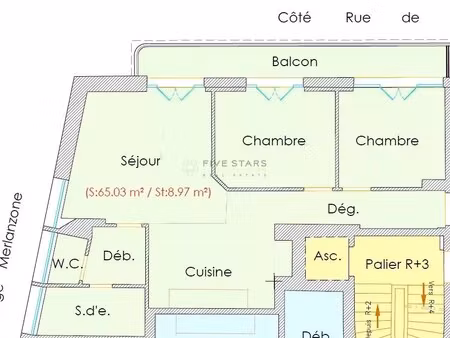 location appartement 3 pièces 65m² nice 06000