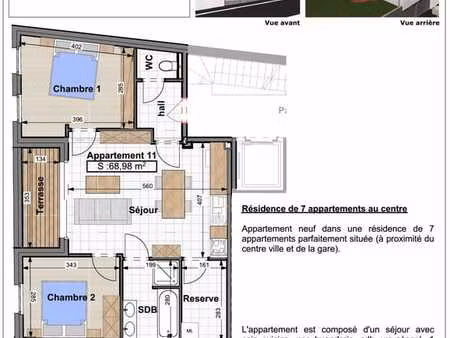 centre  proximité gare - bel appartement deux chambres