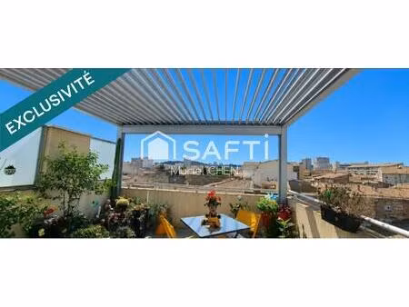 nimes centre : t2  terrasse  garage  cellier