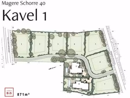 lot 1 : terrain de 871 m² à la magere schorre.