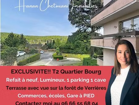 t2 avec terrasse  parking et vue forêt aucun vis-à-vis