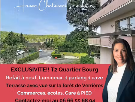 t2 avec terrasse  parking et vue forêt aucun vis-à-vis