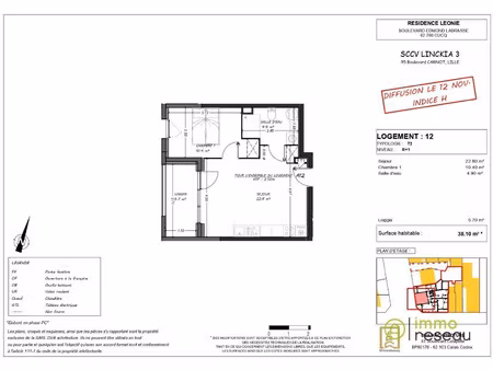 vente appartement 2 pièces 38 m² cucq (62780)