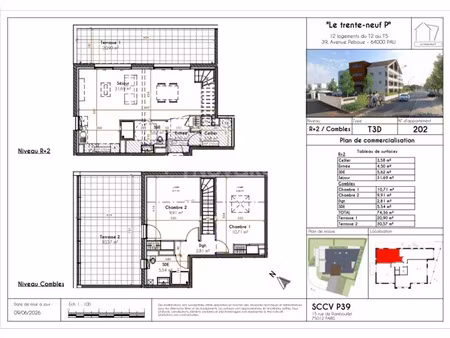 vente appartement 2 pièces 74 m² pau (64000)