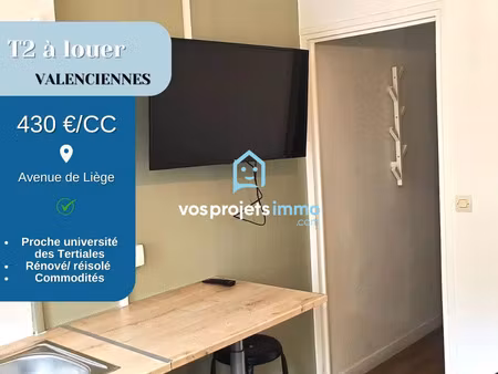 location appartement 2 pièces 19 m² à valenciennes (59300)