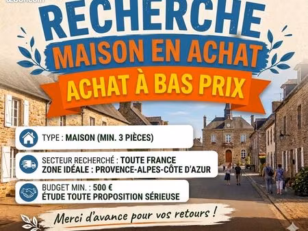 je cherche une maison à vendre à bas prix