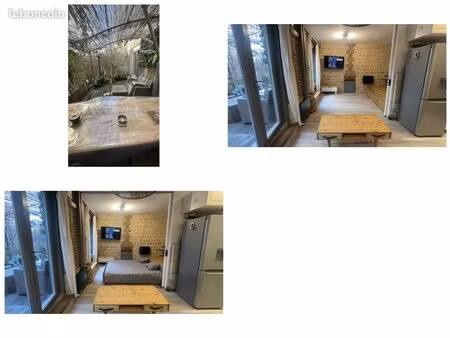 exceptionnel 2 pièces meublé + terrasse privative de 16 m2 au 18 rue des roses 75018  situ