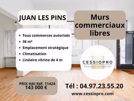 murs commerciaux 36 m² antibes