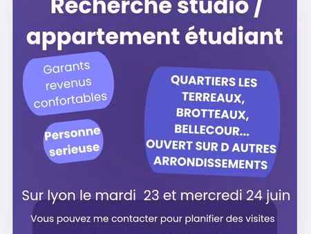 recherche studio/appartement lyon