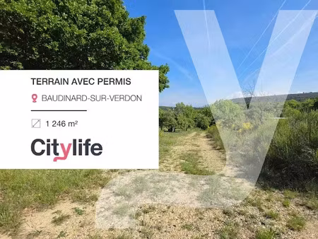 vente terrain 1246 m² à baudinard-sur-verdon (83630)  87 500 €