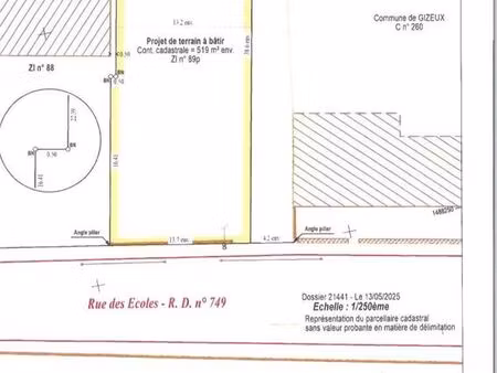 terrain 519 m² gizeux