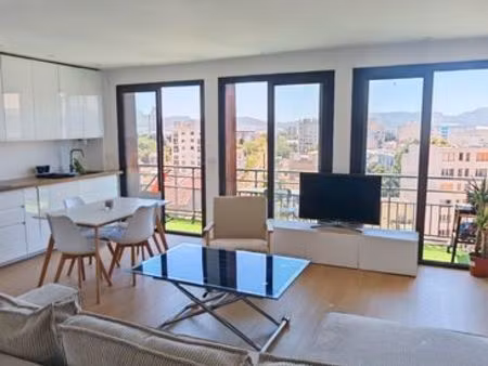 bail mobilité 3 mois — bel appartement 47 m² avec balcon vue dégagée — marseille (blancard