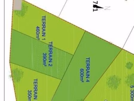 lots de 4 terrains constructibles 300/m²