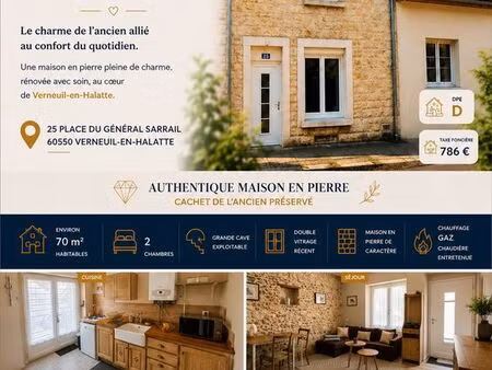 maison en pierre 2 chambres verneuil-en-halatte
